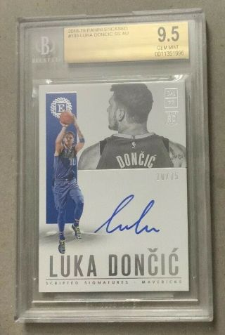 Bgs 9.  5 2018 - 19 Panini Encased Luka Doncic /75 Auto 10 Scripted Signatures 133