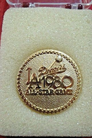 1980 Los Angeles Dodgers Baseball All - Star Game Souvenir Gold Pin - 1 " - Balfour