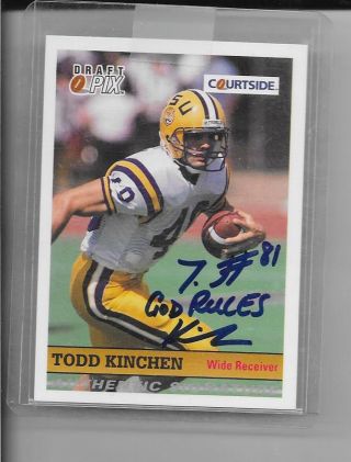 1992 Courtside - Todd Kinchen - Certified On Card Autograph Rookie - Lsu Tigers