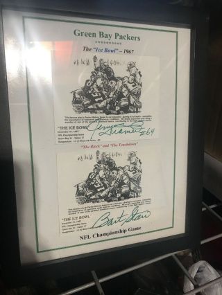 The Ice Bowl Autograph By Bart Starr Jerry Kramer Framed Comic Strip