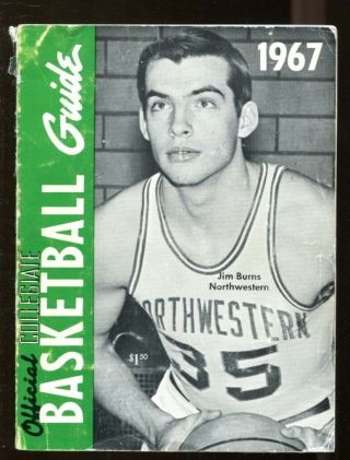 1967 Official Ncaa Collegiate Basketball Guide Jim Burns Northwestern 44246