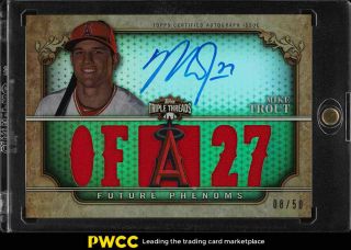 2013 Topps Triple Threads Emerald Mike Trout Auto Patch /50 101 (pwcc)