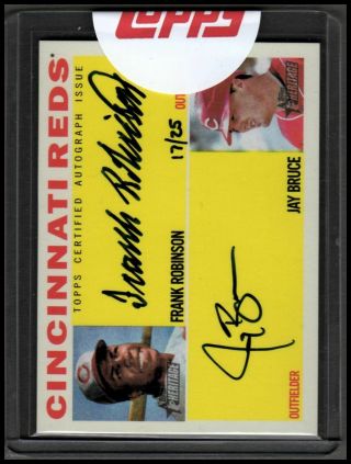 2013 Topps Heritage Real One Autographs Dual Frank Robinson Jay Bruce Auto 17/25