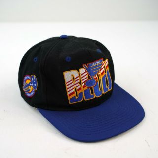 St Louis Blues Vintage 90s Ccm Nhl Hockey Snapback Hat Cap Black Blue Rare I52