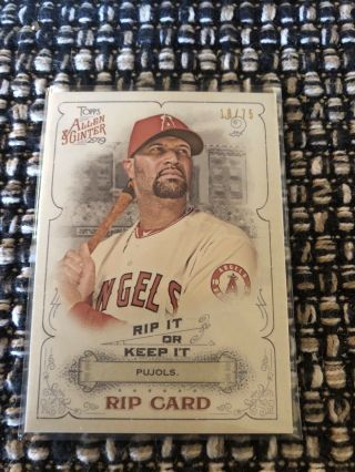 2019 Allen And Ginter Albert Pujols Rip Card Unripped 18/75