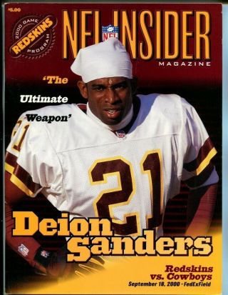 2000 Dallas Cowboys @ Washington Redskins 9/18/00 Program Deion Sanders