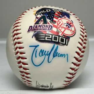 Randy Johnson Signed 2001 World Series Logo Baseball Autographed Jsa Hof