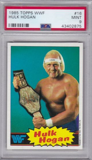 1985 Topps Wwf Wrestling 16 Hulk Hogan Psa 9 Wwf Champion Venice,  Calif.
