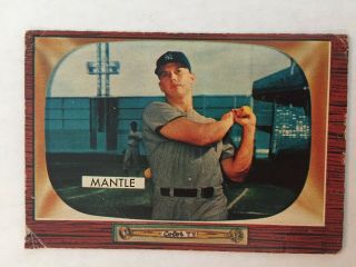 1955 Bowman 202 Mickey Mantle York Yankees Baseball Card 2