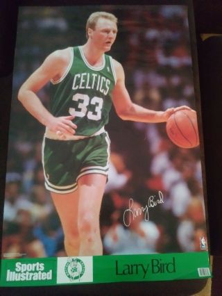 Sports Illistrated Larry Bird Autographed Poster