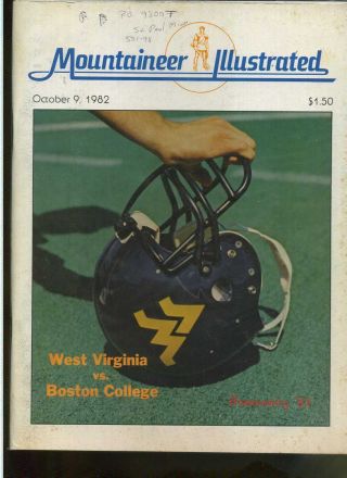 1982 West Virginia Mountaineers Vs Boston College Football Program Ncaa Mbx20