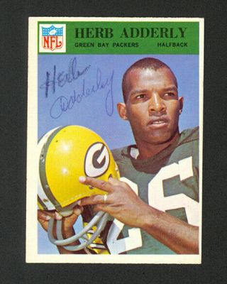 1966 Philadelphia Herb Adderly 80 - Packers - Signed Autograph Auto - Ex - Mt