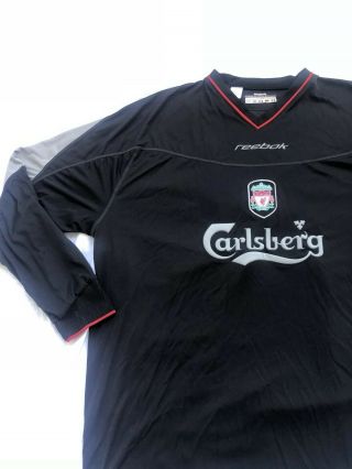 Vintage Reebok Liverpool Carlsberg Long Sleeve Shirt 2002 Uk Xxl 2xl Blk Futbol