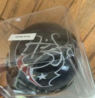 Authentic Autographed Owen Daniels Houston Texans Signed Riddell NFL Mini Helmet 3