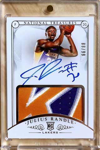 2014 - 15 National Treasures Julius Randle Rc Rookie Patch Auto/99 Cost