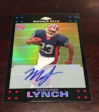 2007 Topps Chrome Refractor Auto Tc182 Marshawn Lynch Rookie Card Rc 26/50