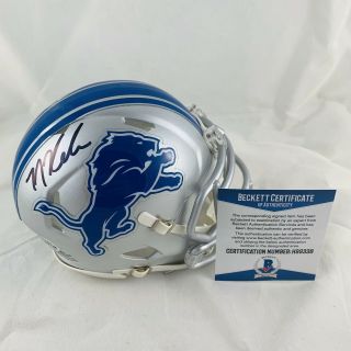 Tj Hockenson Signed Detroit Lions Speed Mini Helmet Authentic Bas H99338