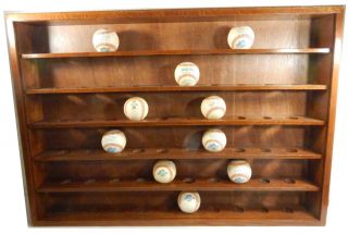Oak Baseball Display Case Holds 60 Baseballs Wall Display Or Table Top