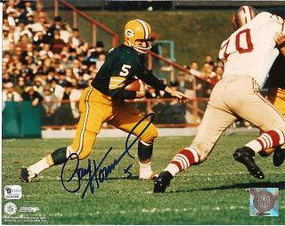 Paul Hornung Hof 1986 Green Bay Packers Signed 8 X 10 Photo With A