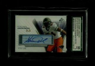 Steven Jackson Sp Game Rookie Exclusives Auto /100 Sgc 9 Rams Star Rb