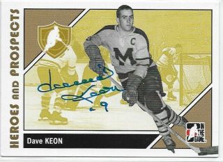 Dave Keon - Hand - Signed Autograph 2007 Itg St.  Michaels Majors Hockey Card
