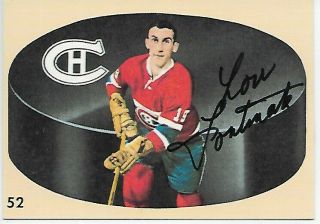 Lou Fontinato - Signed Autograph Parkhurst Reprint Canadiens Nhl Hockey Card