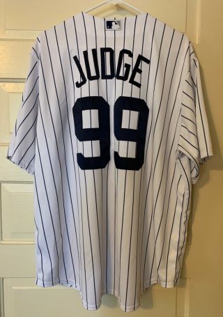 Aaron Judge 99 York Yankees Pinstripe Cool Base Men’s Majestic Jersey Xl