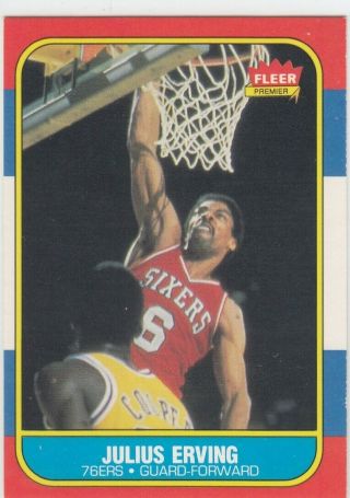 1986 - 87 Julius Dr J Erving Fleer Basketball 31 - Philadelphia 76ers