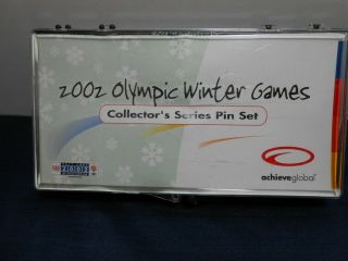 Winter Olympics Pin Set Salt Lake 2002 Achieveglobal With Case