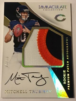 2017 Panini Immaculate Mitchell Trubisky Premium Rookie Patch Auto 3/10 Bears