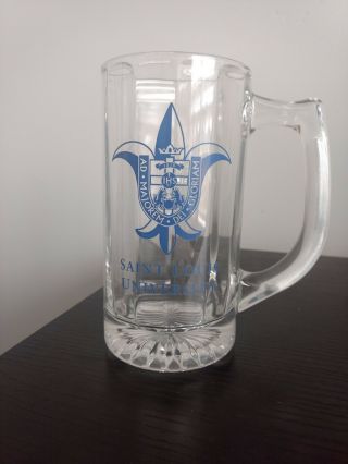 Vintage University St.  Saint Louis Glass Mug Ad Majorem Dei Gloriam Ihs 1818