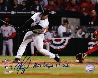 A.  J.  Pierzynski Signed White Sox 2005 Alcs 8x10 Photo W/alcs Dropped 3rd Strike