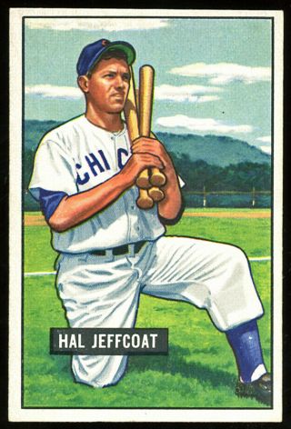 1951 Bowman 211 Hal Jeffcoat,  Cubs.  Exmt