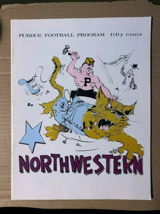 1969 Purdue Boilermakers Vs Northwestern Wildcats Football Program Vg/ex Cond