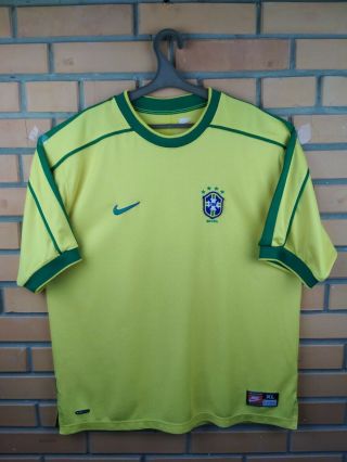 Brazil Brasil Soccer Jersey Xl 1998 2000 Home Shirt Football Nike