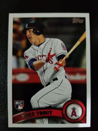 2011 Topps Update Series Rc Rookie Mike Trout Us175 Angels