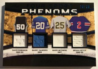 2019 Leaf In The Game Barry Sanders Mark Mcgwire Phenoms Game Jersey 20/30