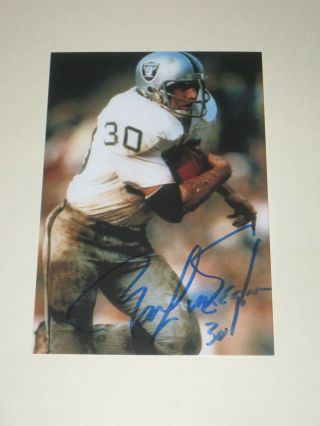 Oakland Raiders Mark Van Eeghen Signed 4x6 Photo Nfl Autograph 1a