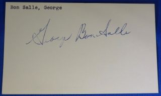 George Bon Salle Dec 2015 Autograph Signed 3x 5 Chicago Packers 1951 - 62