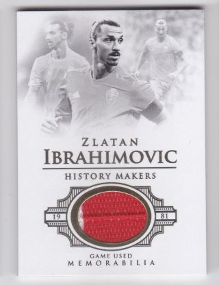 2018 Futera Zlatan Ibrahimovic History Maker Game Memorabilia Jersey 15/34