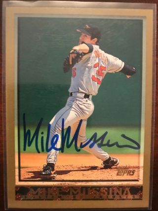 1997 Topps Signed Autographed Mike Mussina Hof Orioles York Yankees