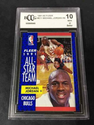 Michael Jordan 1991 Fleer 211 All - Star Team Bgs Bccg Graded 10 Chicago Bulls