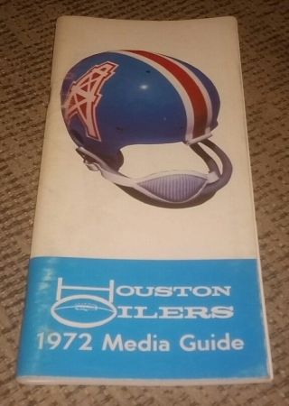 1972 Houston Oilers Media Guide Yearbook Program Press Book Nfl Football Ad Old