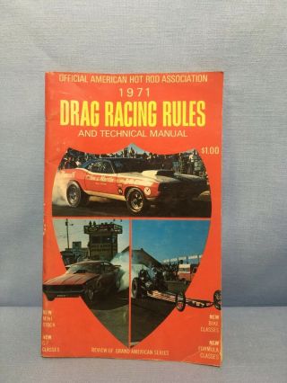 Vintage 1971 Nhra Drag Racing Rule Book Hot Rod