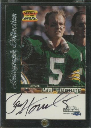 1999 Fleer Greats Of The Game Paul Hornung Signed Auto Packers W/ Factory Stamp