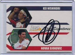 2012 Ace Authentic Novak Djokovic Auto Dual W/ Kei Nishikori Not Dinged 1