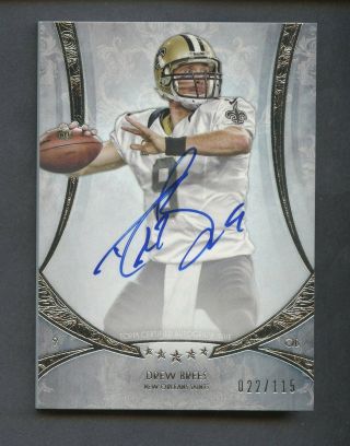 2013 Topps Five Star Drew Brees Signed Auto 22/115 Orleans Saints