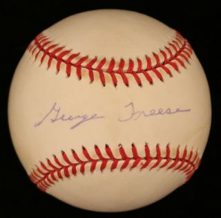 George Freese (d.  2014) Tigers Pirates Cubs Signed Onl Baseball - Jsa