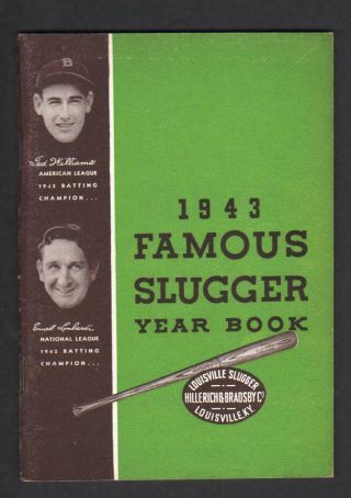 1943 Famous Slugger Baseball Yearbook W/ Ted Williams & Lombardi Cover