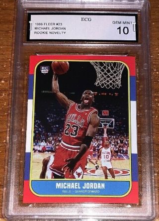 Michael Jordan 1986 Fleer Rookie Novelty Variation Card Graded Gem 10